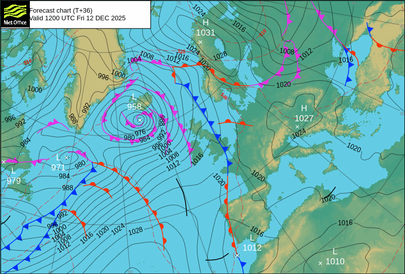 Surface pressure - Forecast chart