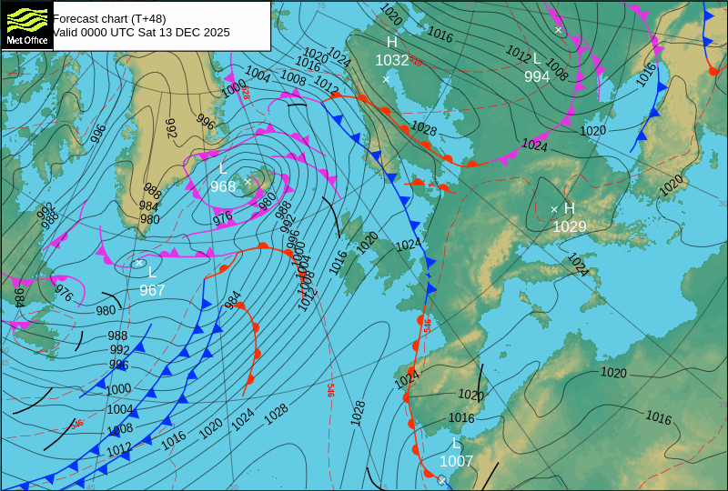 Surface pressure - Forecast chart