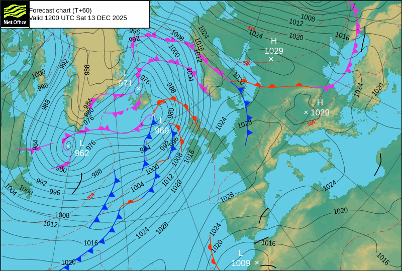 Surface pressure - Forecast chart