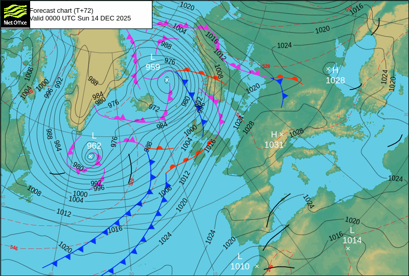 Surface pressure - Forecast chart
