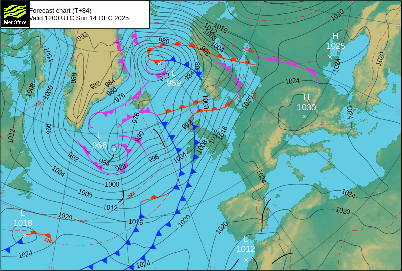 Surface pressure - Forecast chart