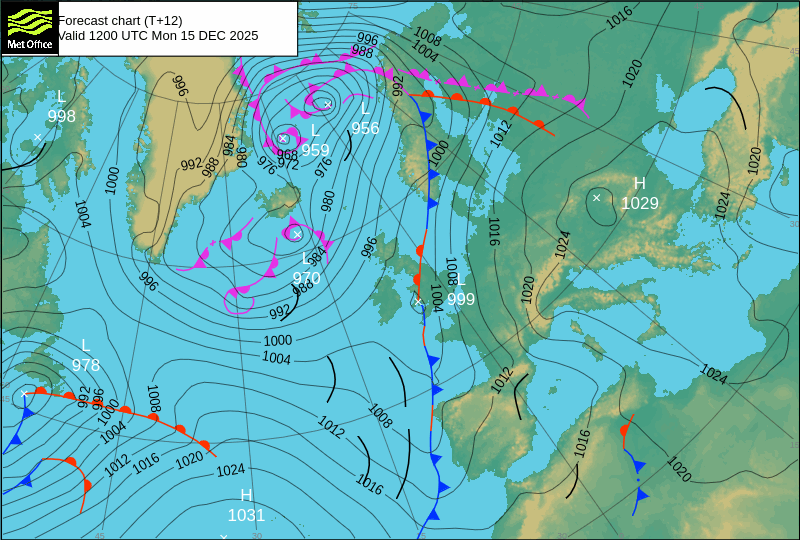 Surface pressure - Forecast chart