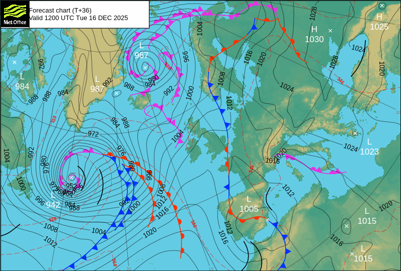 Surface pressure - Forecast chart