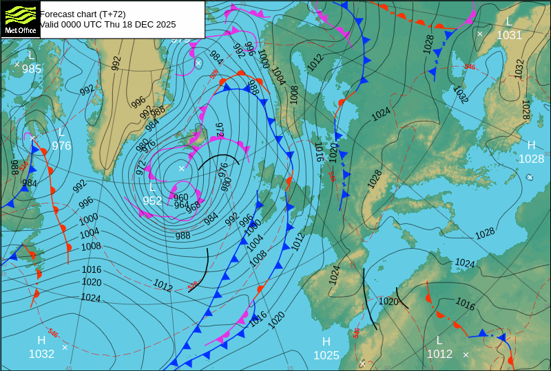 Surface pressure - Forecast chart