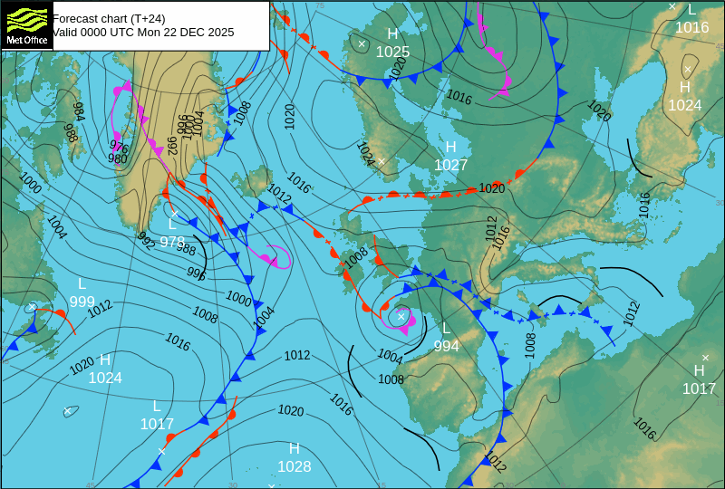 Surface pressure - Forecast chart