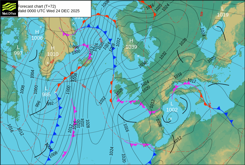 Surface pressure - Forecast chart