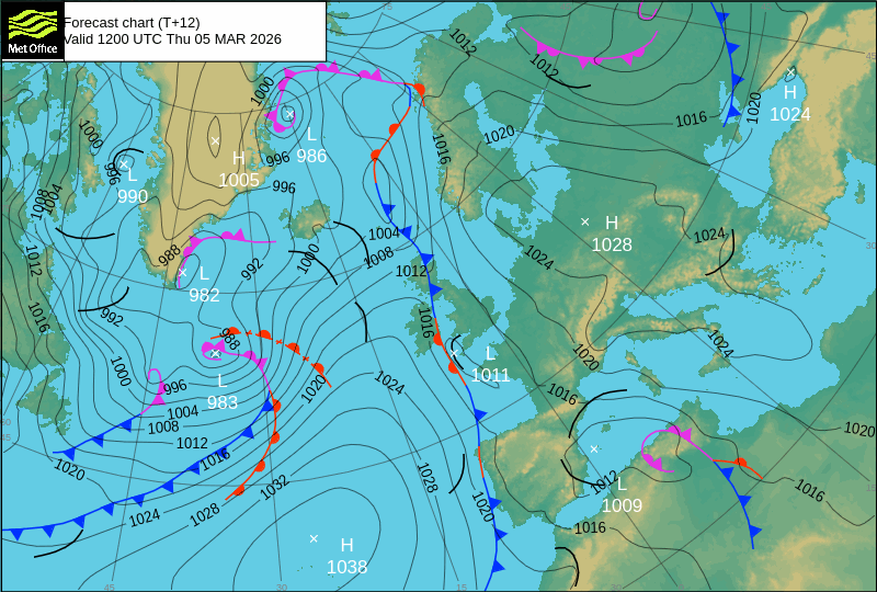 Surface pressure - Forecast chart