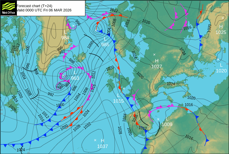 Surface pressure - Forecast chart