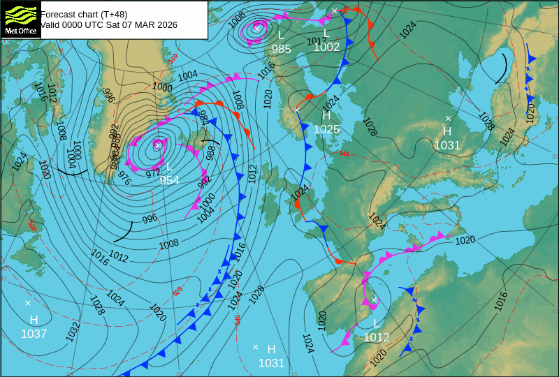 Surface pressure - Forecast chart