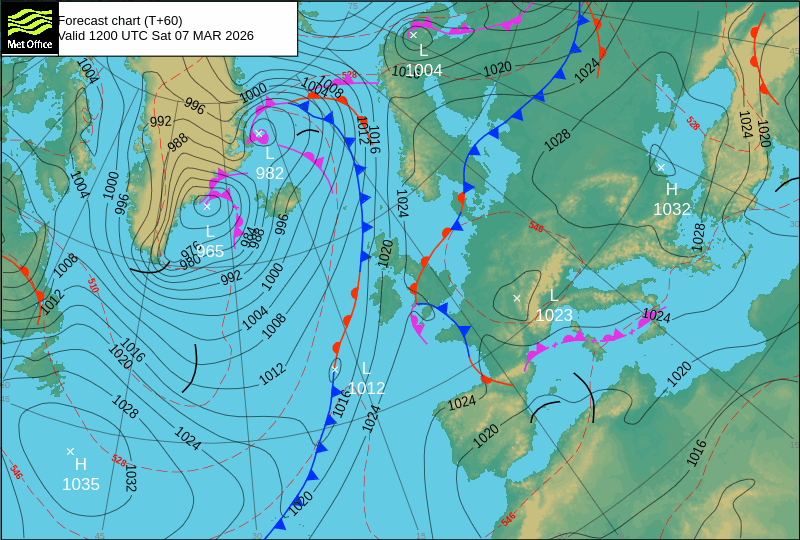 Surface pressure - Forecast chart