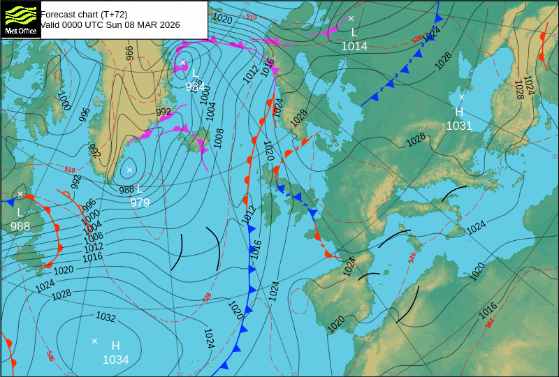 Surface pressure - Forecast chart
