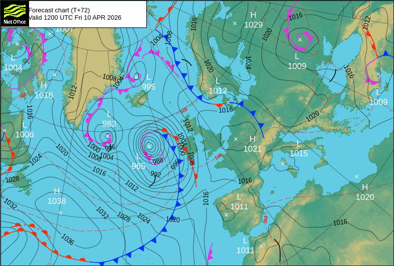 Surface pressure - Forecast chart