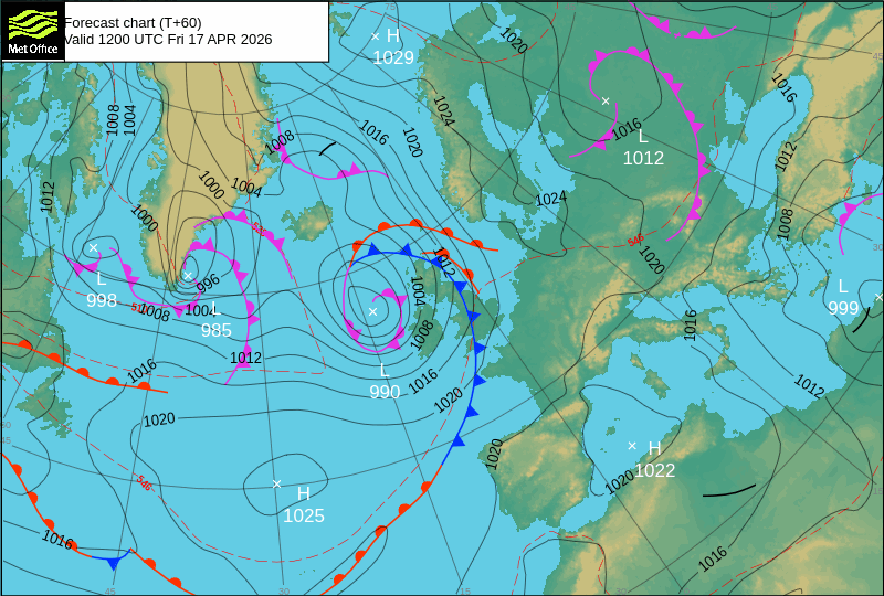 Surface pressure - Forecast chart