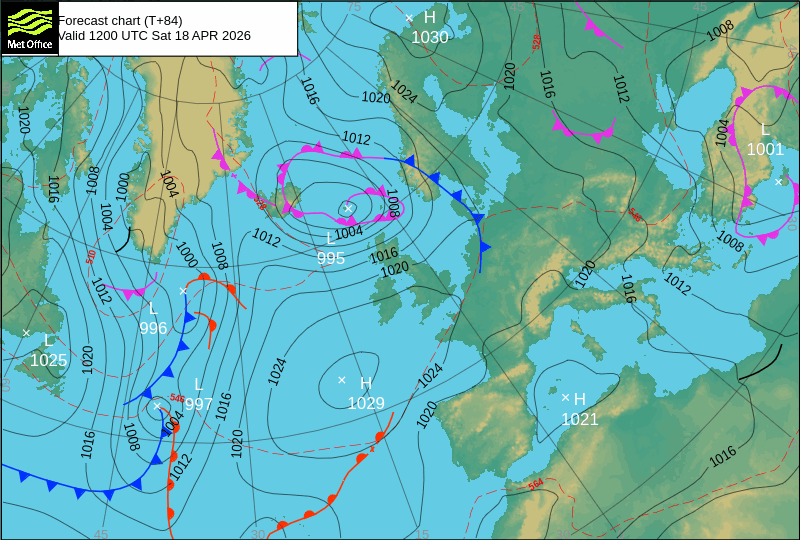 Surface pressure - Forecast chart