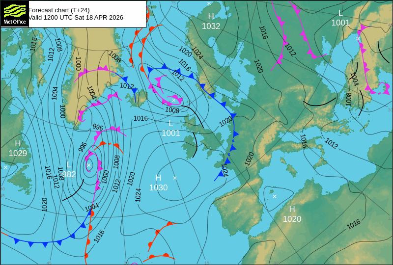 Surface pressure - Forecast chart