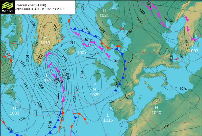 Surface pressure - Forecast chart