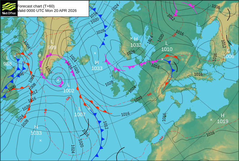 Surface pressure - Forecast chart