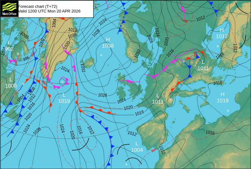 Surface pressure - Forecast chart