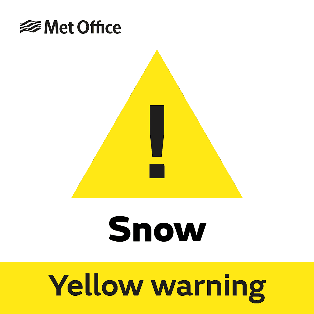 Yellow warning of snow affecting London & South East England